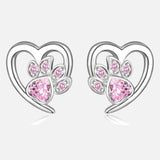 LIVIA – Elegante Herz- und Pfoten-Ohrringe mit funkelndem Zirkonia für einen Blickfang – Rosa