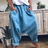 Dionne - Lässige elastische Hose für Damen – Blau