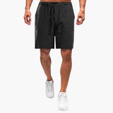 Sommerliche Freizeitherren-Shorts mit Kordelzug und Seitentaschen – Schwarz