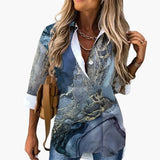 Casual Bluse für Damen mit Blumenmuster - Locker & Elegant – Dunkelgrau