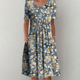 Damen Verspieltes Bedrucktes Kleid | Midi – Blau 3