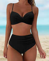 Douglas - Eleganter Bikini mit hohem Bund – Schwarz