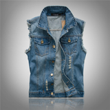 Weste Herren Vintage Stil | Ärmellose Freizeitweste Mit Taschen – Blau