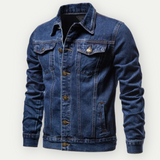 Herren Klassische Übergangsjacke | Trucker-Stil Jeanslook – Dunkelblau
