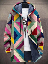 Mirrin | Eleganter Kunstprint-Cardigan – Regenbogen
