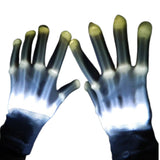 GlowHands – LED-Neon-Leuchthandschuhe – Weiß