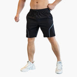 Herren-Shorts für Sport mit Kordelzug und Feuchtigkeitstransport – Schwarz