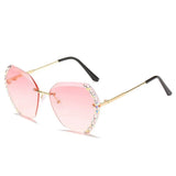Damen Modisch Geometrisch Stil Sonnenbrille | Übergröße – Rosa