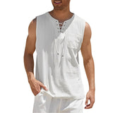 Alexia - Bequemes, ärmelloses Tanktop für Herren – Weiß