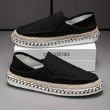 Tyson – Küsten Weave Slip Auf Schuhe – Schwarz