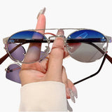 Damen Sonnenbrille mit ovalen Gläsern und UV-Schutz – Blauer Tee