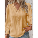 Jackalyn - Elegante Damenbluse aus Spitze – Gelb