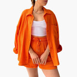 Aurélie  | Elegantes und Lässiges Ensemble – Orange