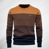 Valerio Herren Baumwollpullover - Zeitlose Eleganz, Höchster Tragekomfort, Slim-Fit Design – Braun