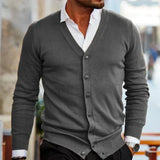 Strickjacke Mit Knöpfen Für Herren | Casual Cardigan Stil – Grau