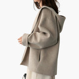 Kapuzensakko für Damen – Khaki