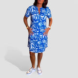 Liane | Buntes Kleid – Blau