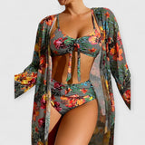 Ruby | Luxuriöses Bikini- und Pareo-Set – Grün
