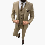Slim Fit Anzug Set - Herrenanzug 3-teilig für Abendmode – Khaki
