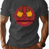 Bedrucktes T-Shirt für Herren - Oktoberfest 2025 – Grau