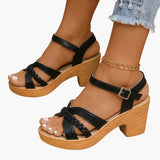 Sandalen Damen - Orthopädische Keilsandalen mit Fußbett – Schwarz
