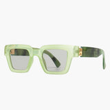 Damen Sonnenbrille mit eckigem Rahmen und UV400 Schutz – Grüngrau