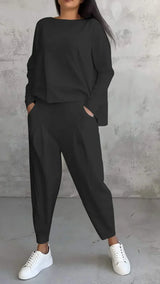 Trendy Casual Damen Kleidung Set - Brooklyn – Schwarz