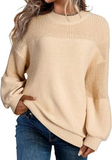 Neva - Damen-Strickpullover – Weicher Oversize-Pullover im Minimalistischen Stil – Aprikose