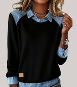 Erynn – Stilvoller Freizeitpullover – Stil 1 – Schwarz