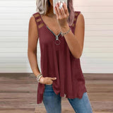 Lavinia | Ärmellose Bluse für Damen – Rot