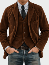 Steffen | 2-teiliges Set: Blazer und Weste – Braun
