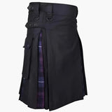 Asymmetrischer Falten-Kiltrock für Damen - Oktoberfest 2025 – Violett