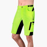 Reißverschlusstaschen Wander-Shorts für Herren – Fluoreszierendes Grün