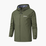 Herren Regenjacke mit Kapuze und Reißverschluss – Grün