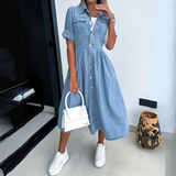 Priya | Elegantes und zeitloses Midikleid – Blau
