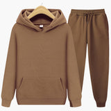 Herren Jogginganzug mit Kapuzenpullover und Bündchenhose – Braun