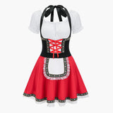 Traditionelles Dirndl kleid für Damen - Oktoberfest 2025 – Rot
