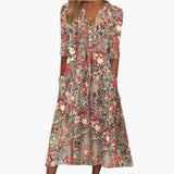 Boho Midi-Kleid für Damen - Sommerlich und Fließend im Stil – Rot