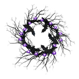 SpiderSpook LED Halloweenkranz – Vampir‑ & Spinnen‑Dekoration für Türen & Fenster – Lila Spinne