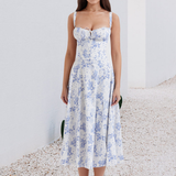 Artemis - Buntes geblümtes Kleid – Blaue Blumen