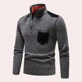 Vigo - Stylischer Pullover mit Reißverschluss für Männer – Grau