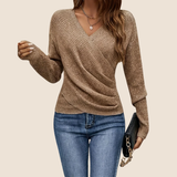 Anette™ -  Luxuriöses Oberteil mit V-Ausschnitt – Beige