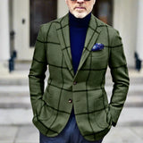 Eleganter herrenblazer mit karomuster – schick und stilvoll – Dunkelgrün