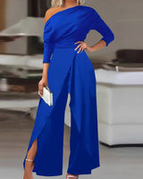 Carla - Stilvoller, locker sitzender Jumpsuit für Damen – Blau