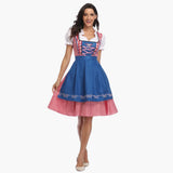 Dirndl kleid mit Schürze für Damen - Oktoberfest 2025 – Blau