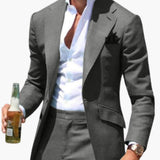 Herren Zweiteiler Anzug mit Slim Fit für alle Jahreszeiten – Dunkelgrau