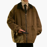 Herren Bomberjacke mit Reißverschluss und Vordertaschen – Kaffee