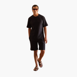 Plissee-Zweiteiler mit Kurzarmhemd - Herren Sommer-Set – Schwarz