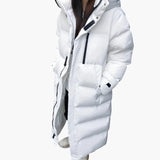 Daunenjacke mit Kapuze für Damen – Weiß