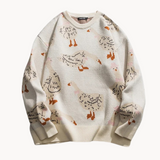 Swampland - verspielter lässiger damenpullover mit printdesign – Blau